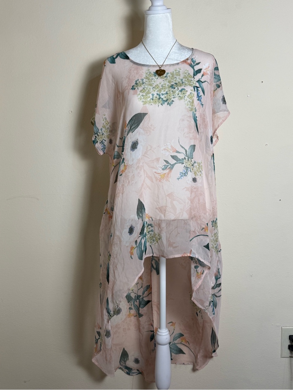 Light Pink Floral High-Low Women’s Dress